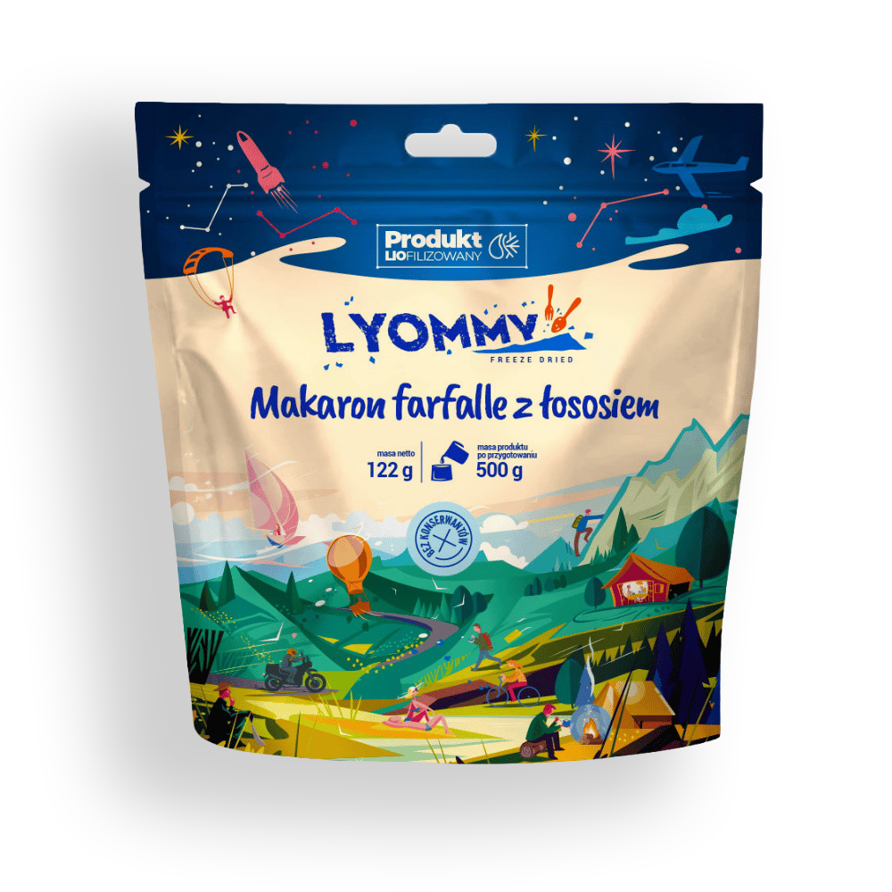 Liofilizat Lyommy Makaron farfalle z łososiem