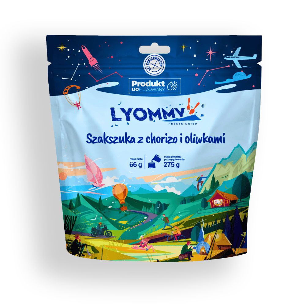 Liofilizat Lyommy Szakszuka z chorizo i oliwkami