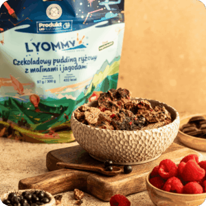 Liofilizat Lyommy Czekoladowy pudding ryżowy z malinami i jagodami