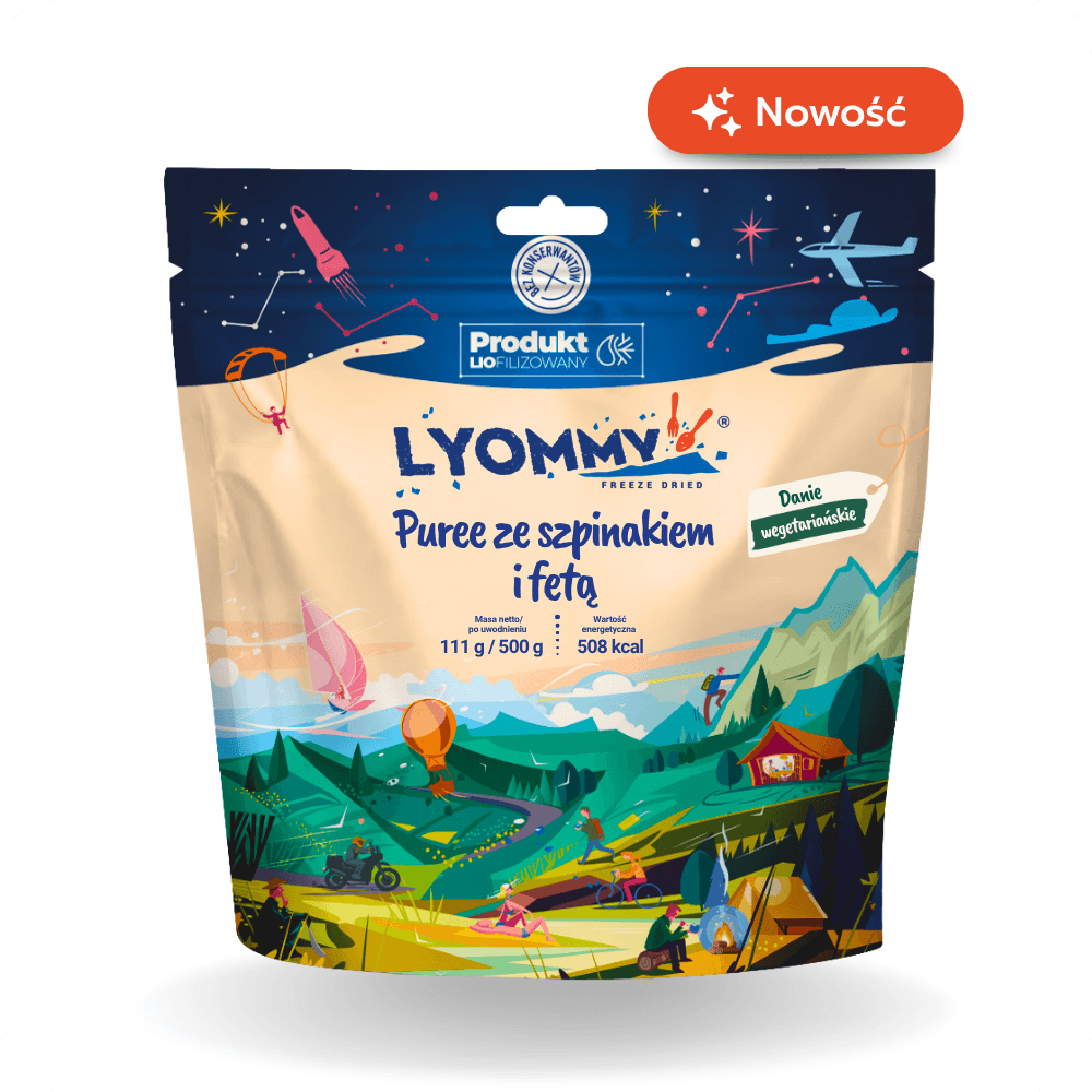 Liofilizat Lyommy Puree ze szpinakiem i fetą (350 g)