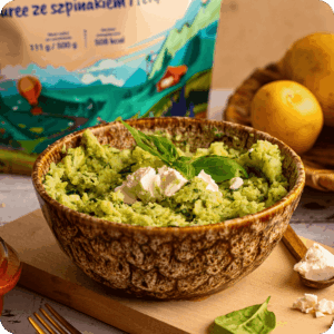 Liofilizat Lyommy Puree ze szpinakiem i fetą (350 g)